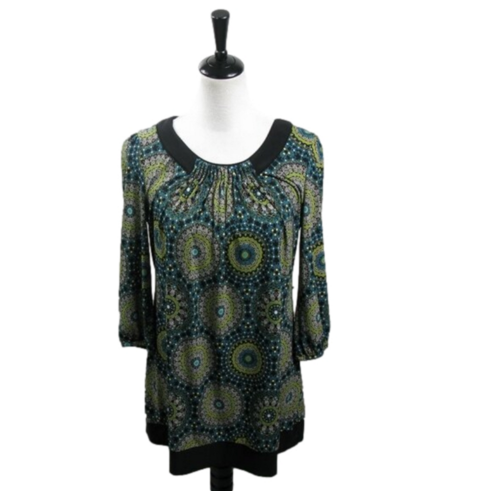 Style & Co Teal Paisley Tunic Size Medium